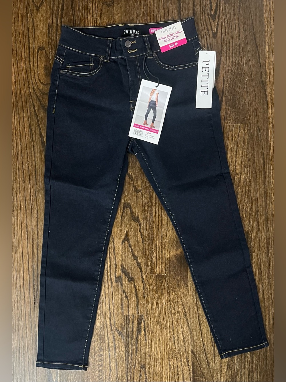 Petite Dark Indigo Skinny Jeans by South Pole - Stretch High-Rise Fit